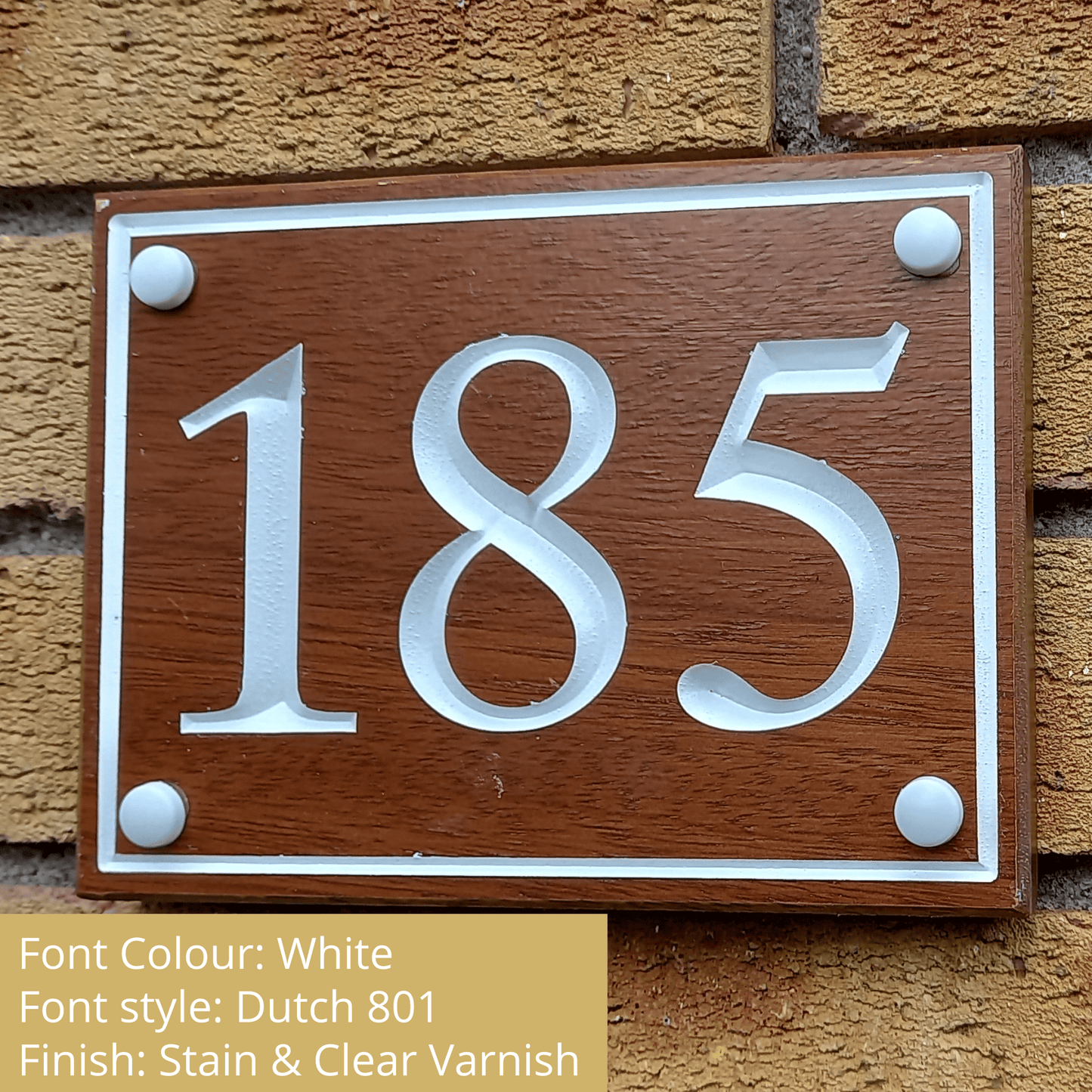 Wooden Rectangle Sign (200x150mm) - housenumbers.ie