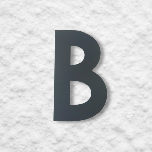 Floating Letter B - Brushed Silver