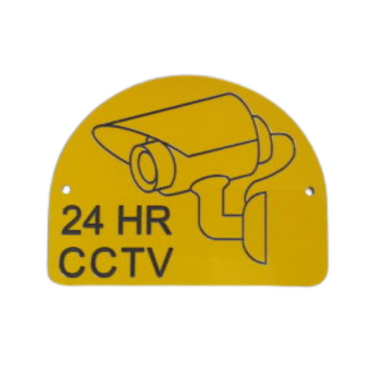 24hr CCTV Security Sign - Yellow