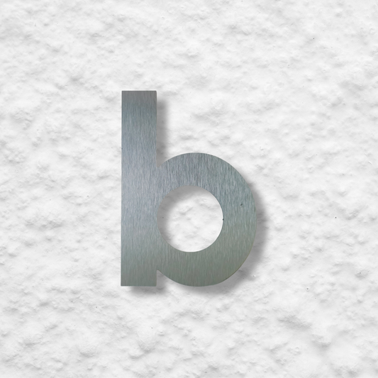 Floating Letter b - Brushed Silver