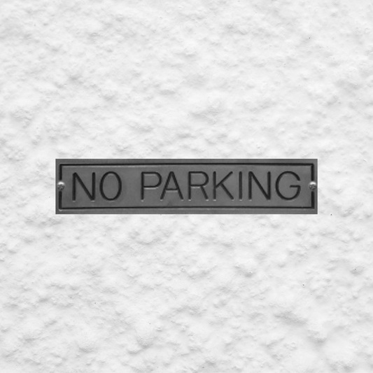 No Parking - Brushed Silver Screw On Sign