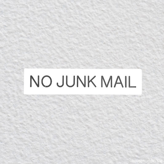 No Junk Mail - White Gloss Stick On Sign