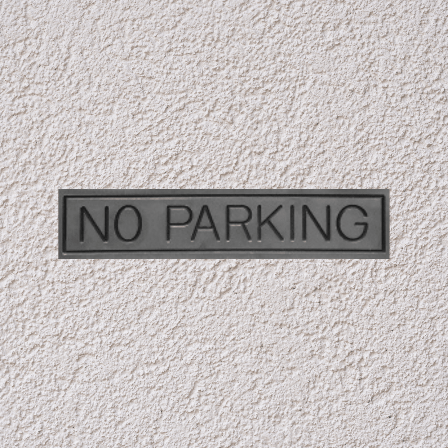 Aluminium "No Parking" Sign - Stick On- Brushed Silver - housenumbers.ie
