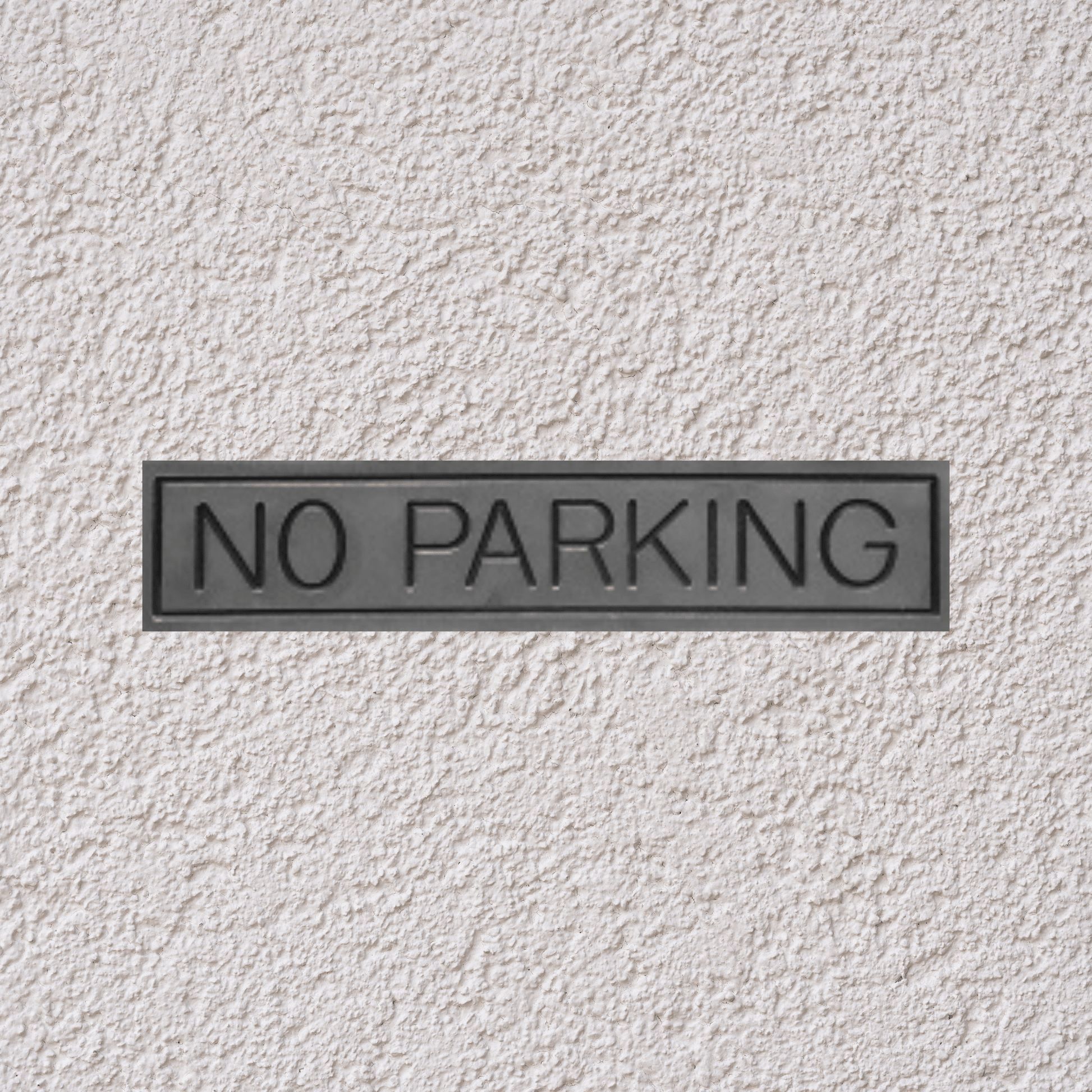 Aluminium "No Parking" Sign - Stick On- Brushed Silver - housenumbers.ie