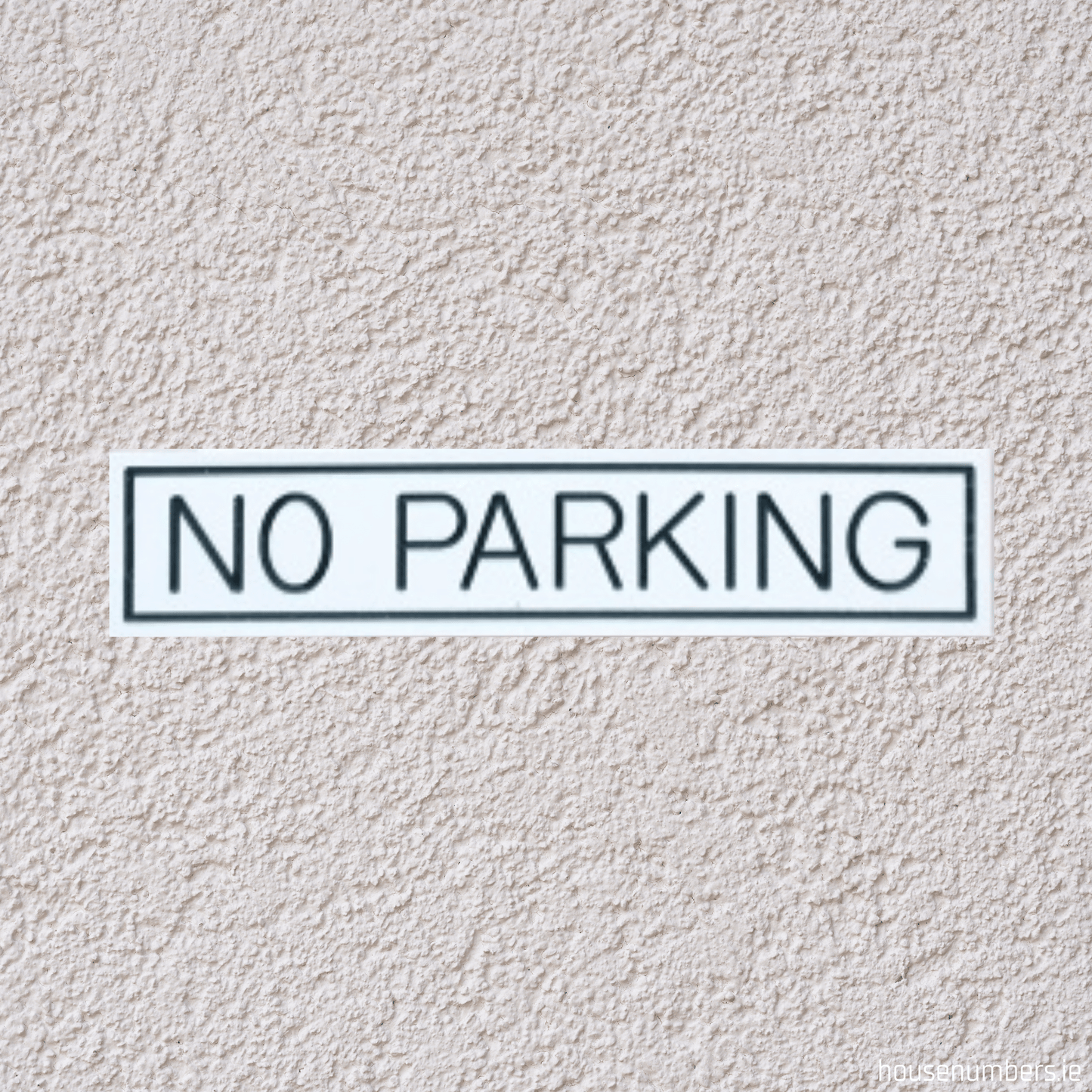 Aluminium "No Parking" Sign - Stick On- White Gloss - housenumbers.ie