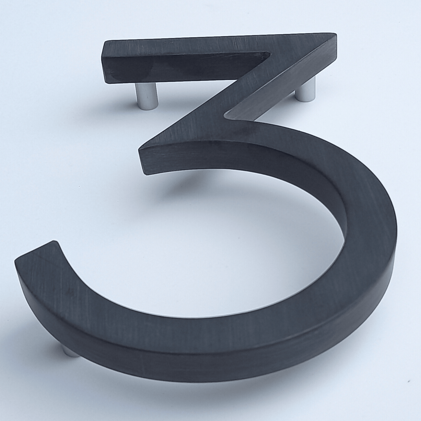 Corian Floating Numbers - White and Grey (150mm high) - housenumbers.ie