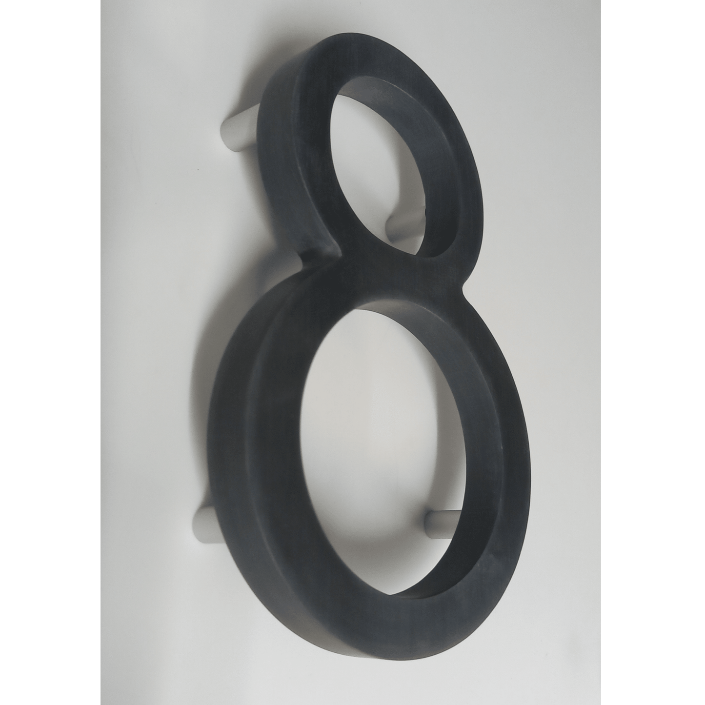 Corian Floating Numbers - White and Grey (150mm high) - housenumbers.ie