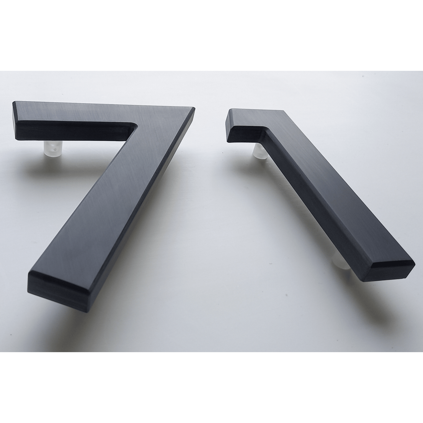 Corian Floating Numbers - White and Grey (150mm high) - housenumbers.ie