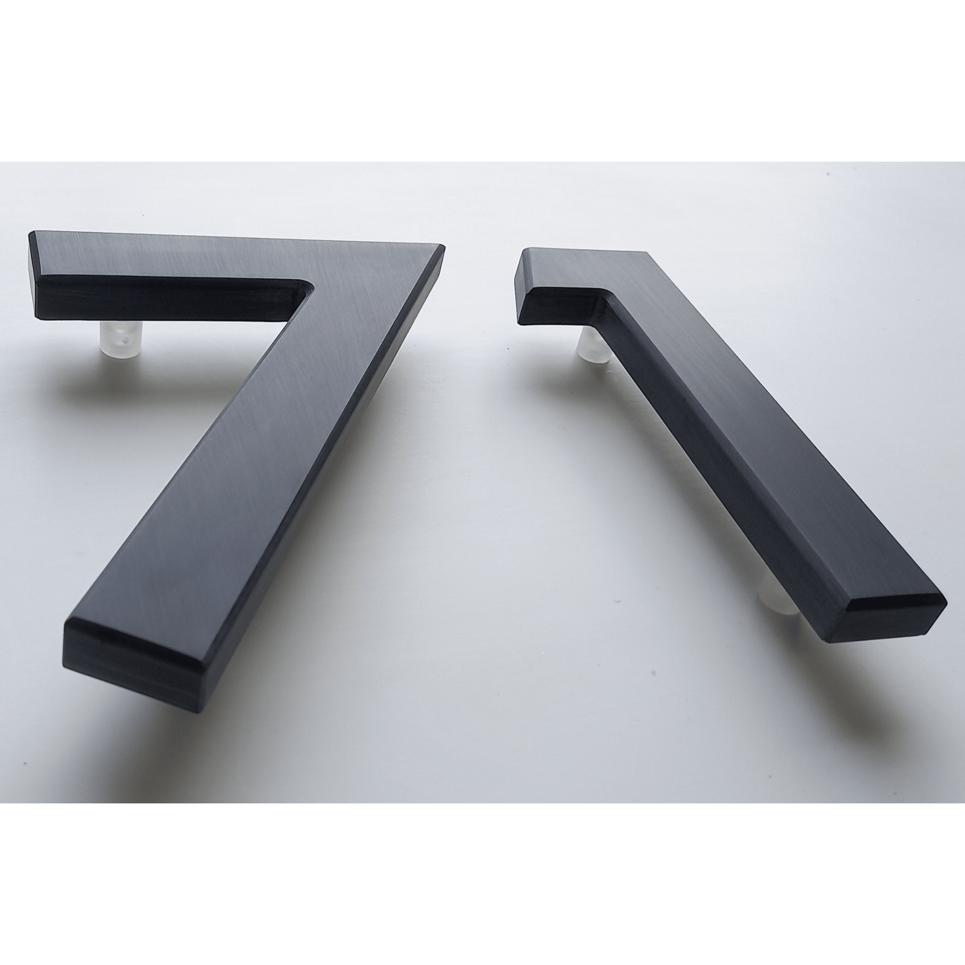 Corian Floating Numbers - White and Grey (150mm high) - housenumbers.ie