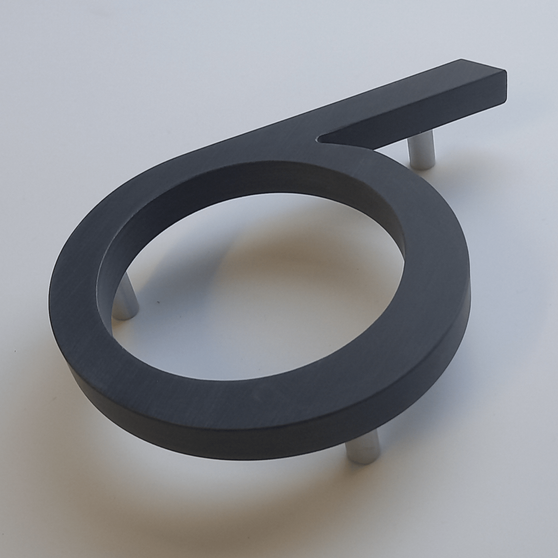 Corian Floating Numbers - White and Grey (150mm high) - housenumbers.ie