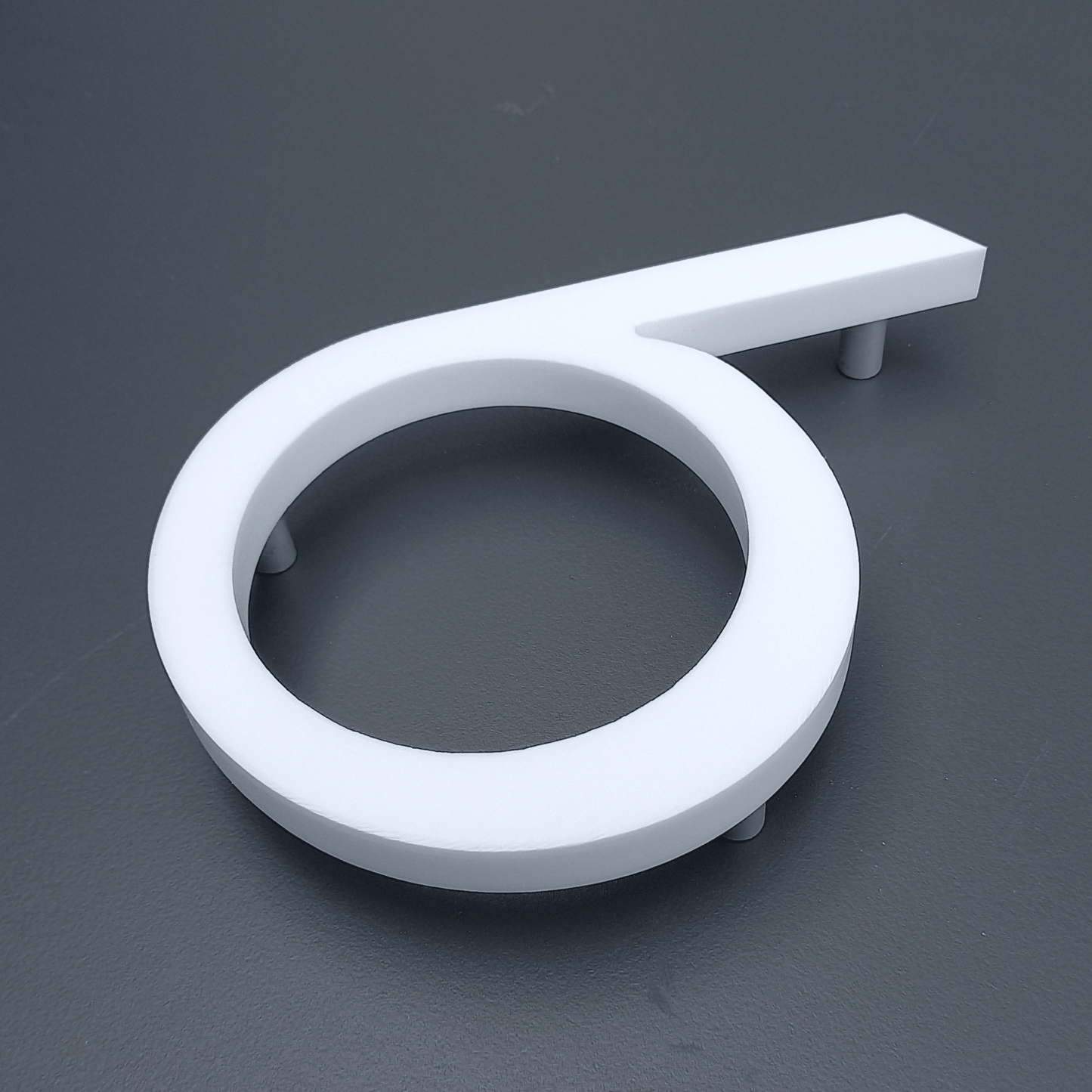 Corian Floating Numbers - White and Grey (150mm high) - housenumbers.ie