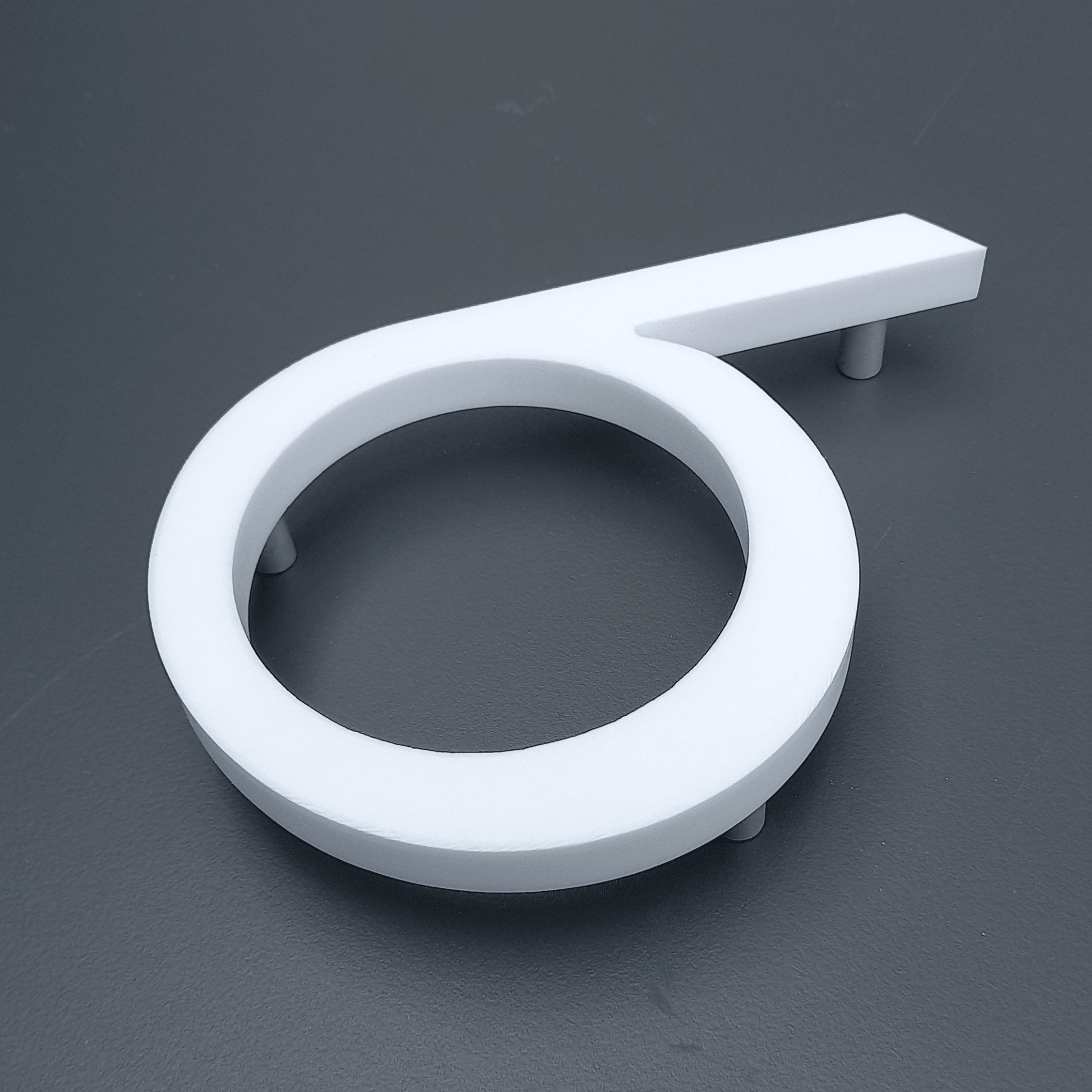Corian Floating Numbers - White and Grey (150mm high) - housenumbers.ie