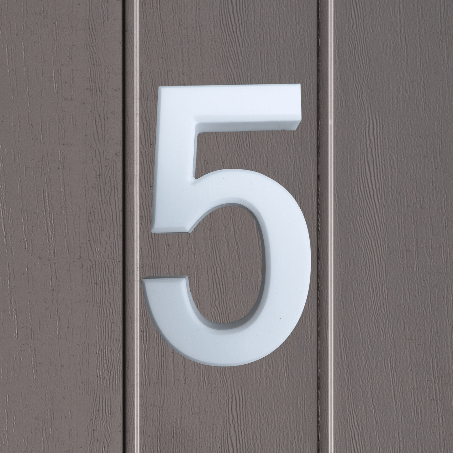Corian Stick On Numbers - White and Grey (100mm high) - housenumbers.ie