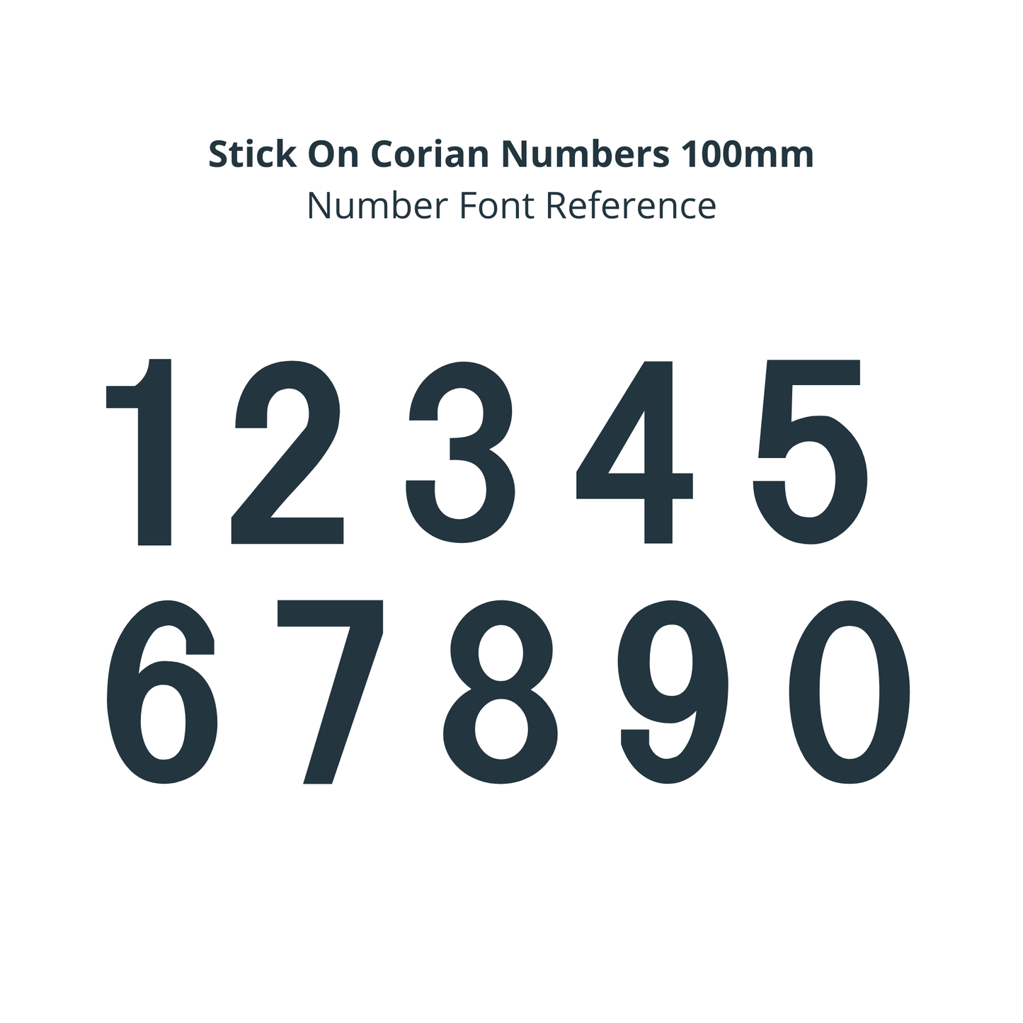 Corian Stick On Numbers - White and Grey (100mm high) - housenumbers.ie