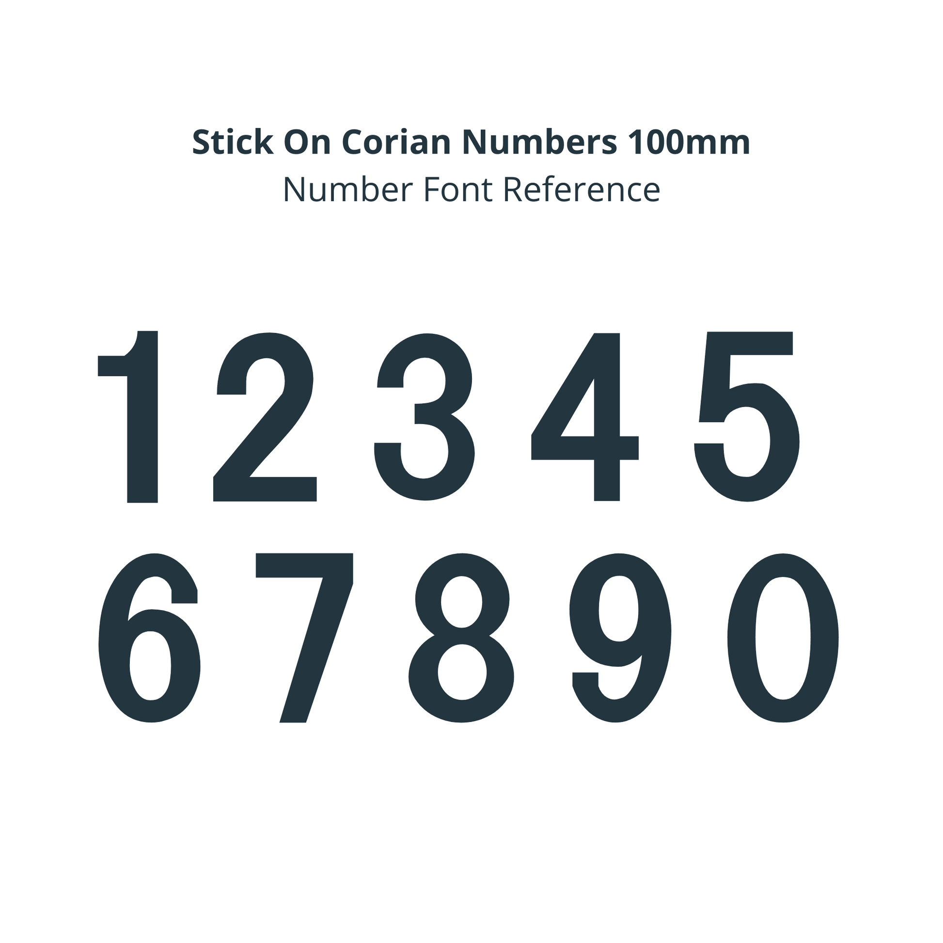 Corian Stick On Numbers - White and Grey (100mm high) - housenumbers.ie