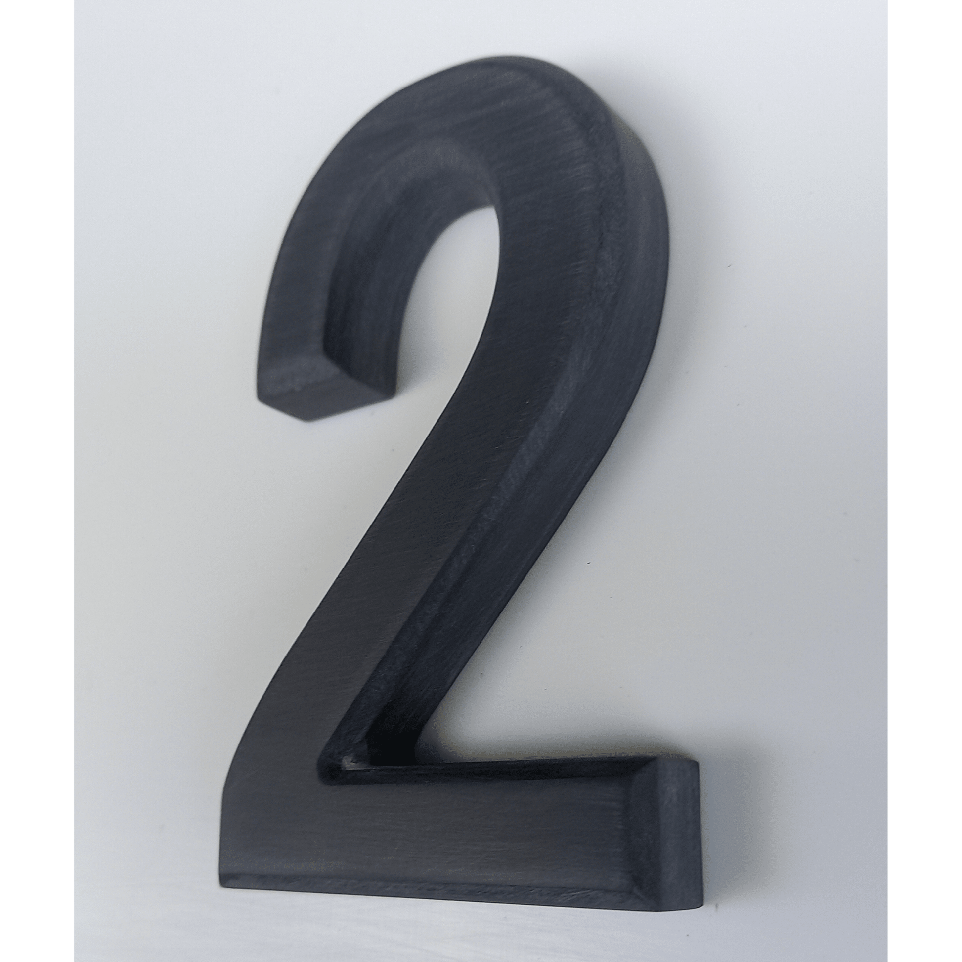 Corian Stick On Numbers - White and Grey (100mm high) - housenumbers.ie