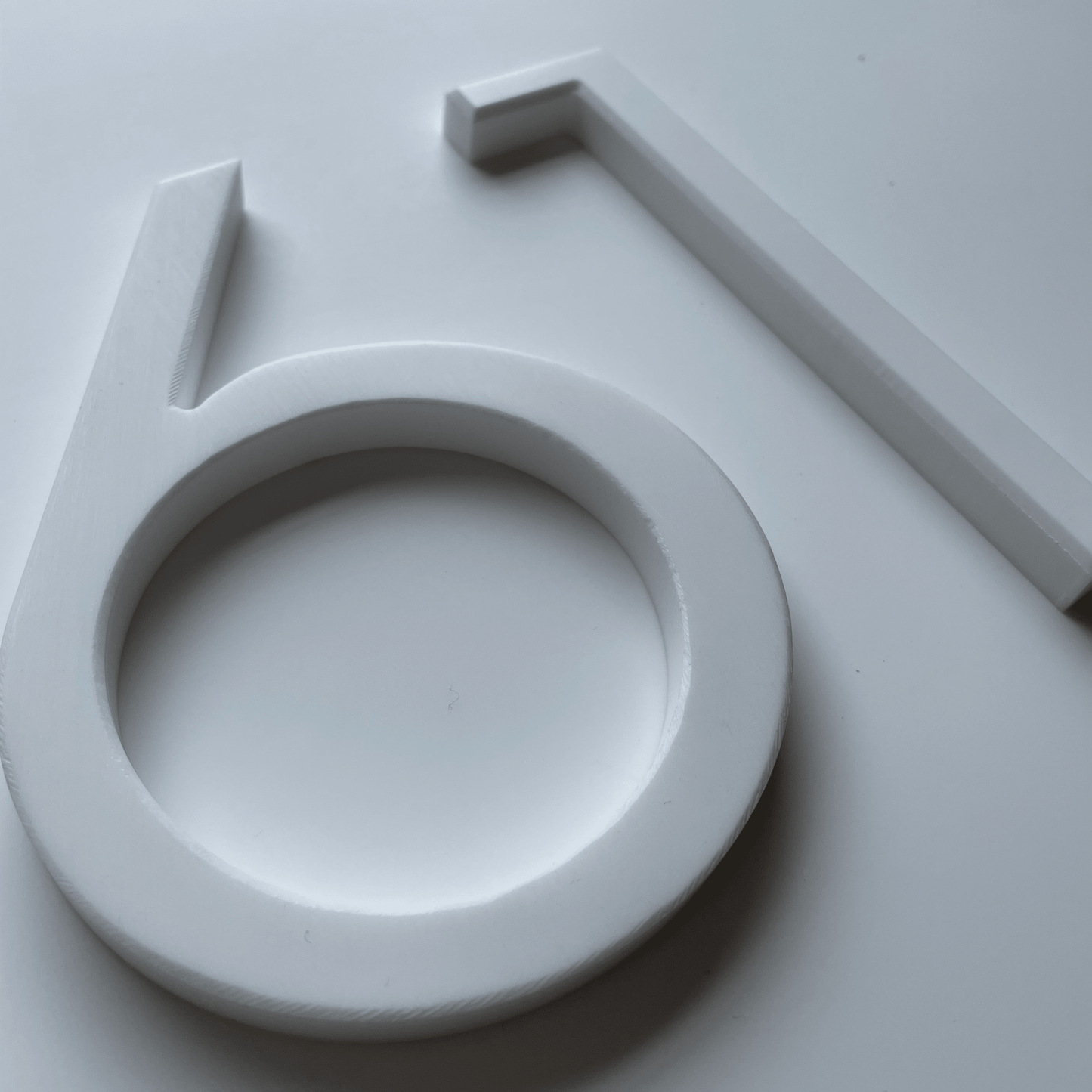 Corian Stick On Numbers - White and Grey (150mm high) - housenumbers.ie