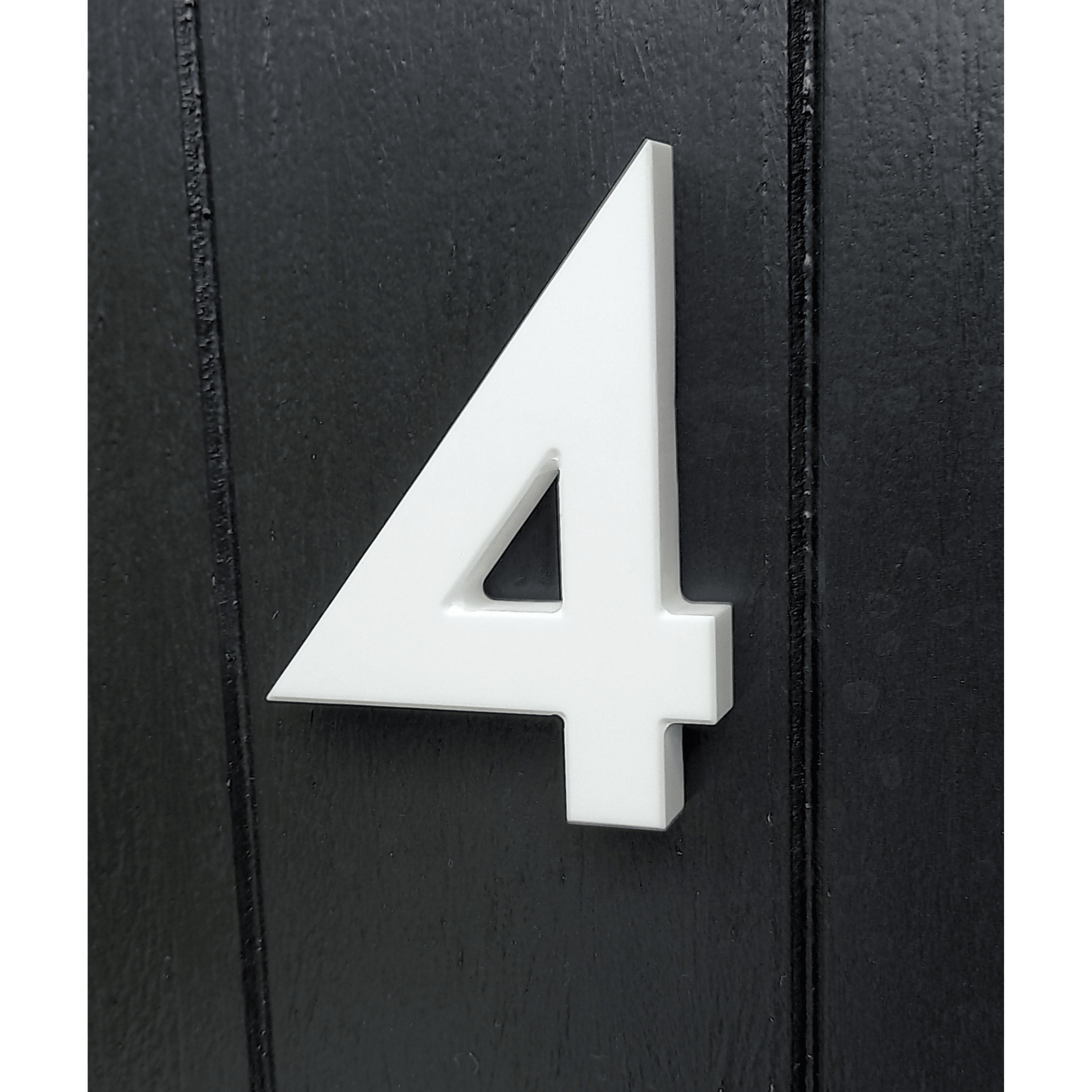 Corian Stick On Numbers - White and Grey (150mm high) - housenumbers.ie