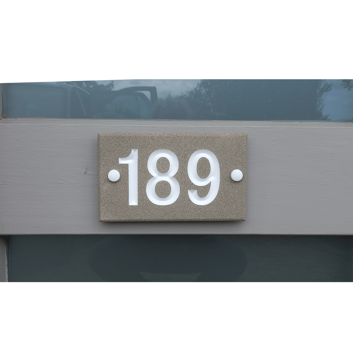Desert Bisque Rectangle Corian Sign (200x120mm) - housenumbers.ie