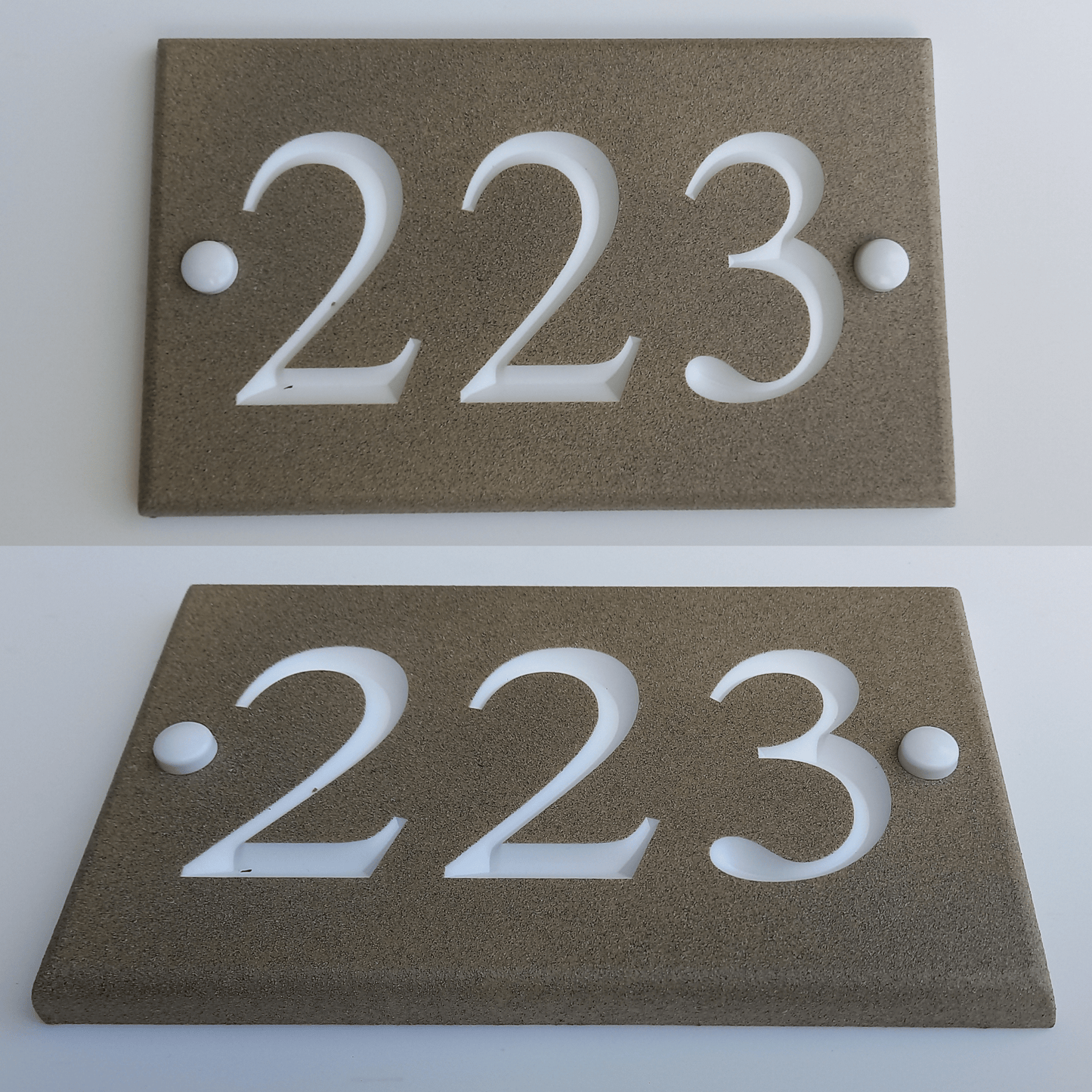 Desert Bisque Rectangle Corian Sign (200x120mm) - housenumbers.ie