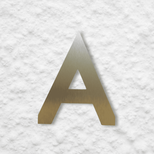 Floating Letter A - Brushed Gold - housenumbers.ie