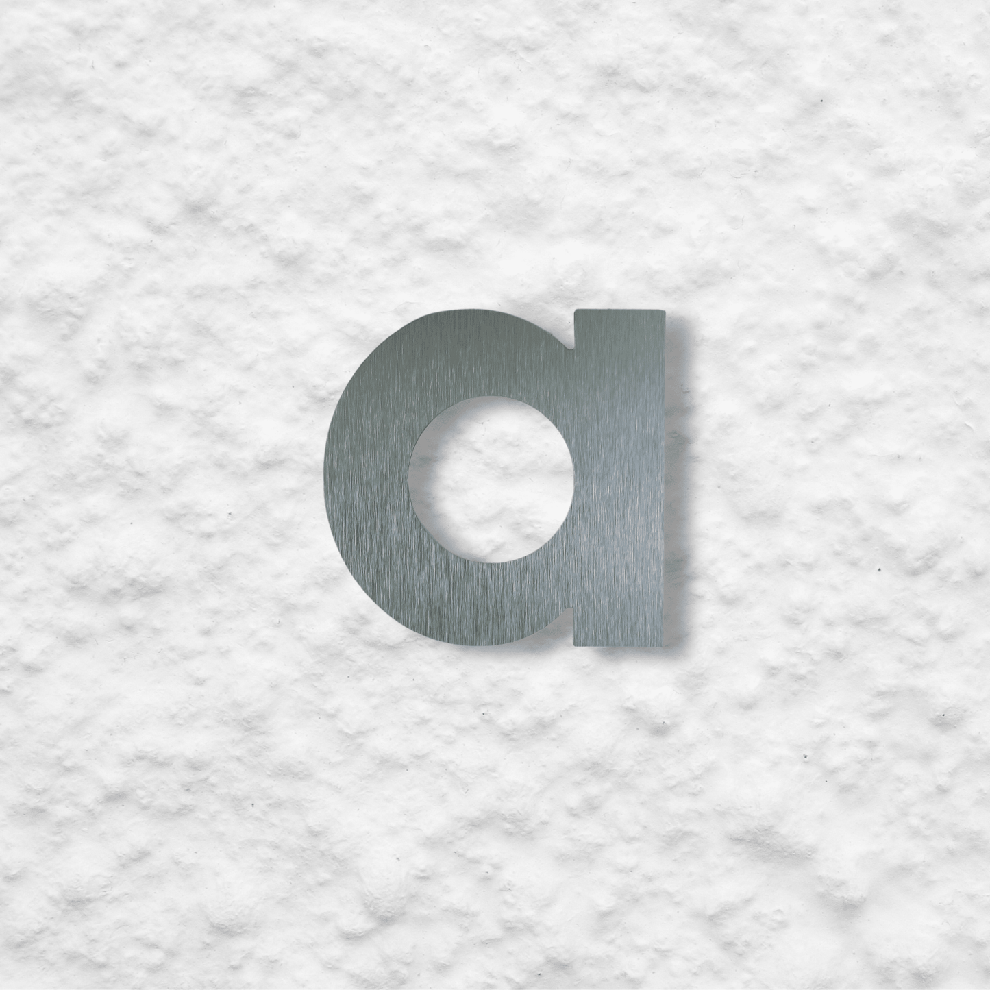 Floating Letter a - Brushed Silver - housenumbers.ie
