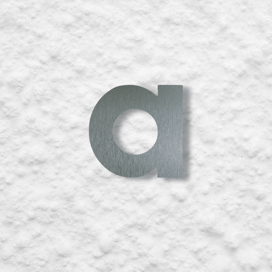 Floating Letter a - Brushed Silver - housenumbers.ie