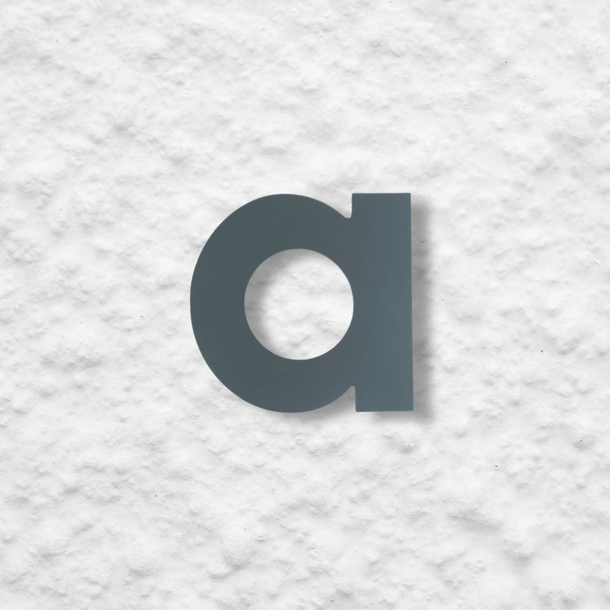 Floating Letter a - Dark Matt Grey - housenumbers.ie