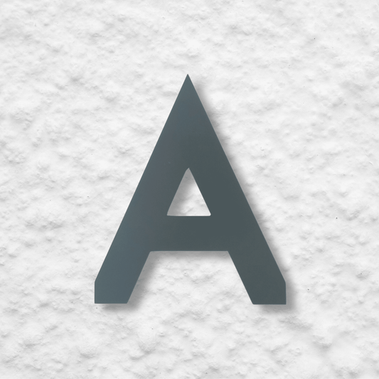 Floating Letter A - Dark Matt Grey - housenumbers.ie