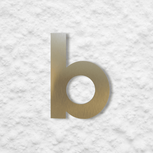 Floating Letter b - Brushed Gold - housenumbers.ie