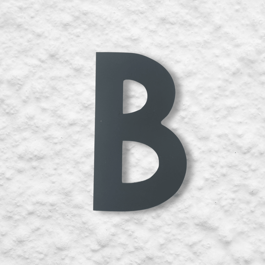 Floating Letter B - Dark Matt Grey - housenumbers.ie