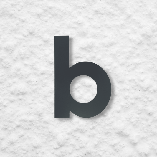 Floating Letter b - Dark Matt Grey - housenumbers.ie
