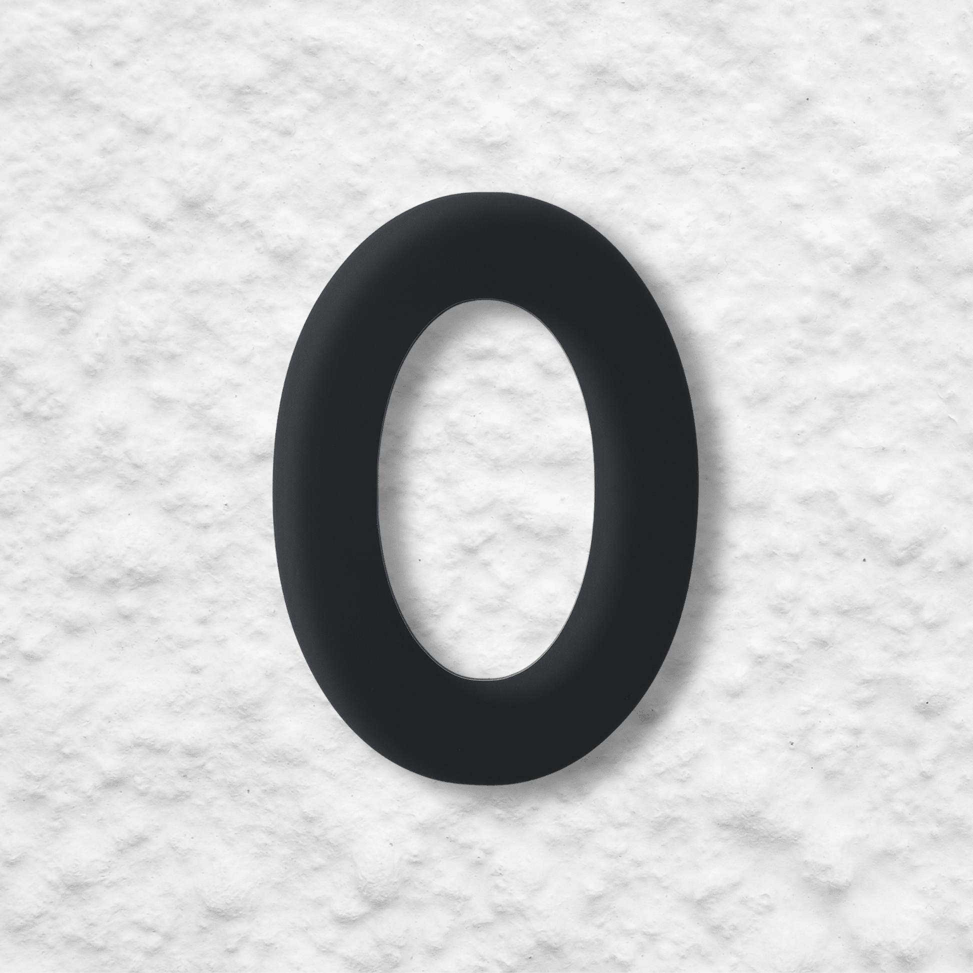 Floating Number 0 - Dark Matt Grey (150mm high) - housenumbers.ie