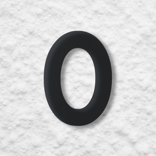 Floating Number 0 - Dark Matt Grey (150mm high) - housenumbers.ie