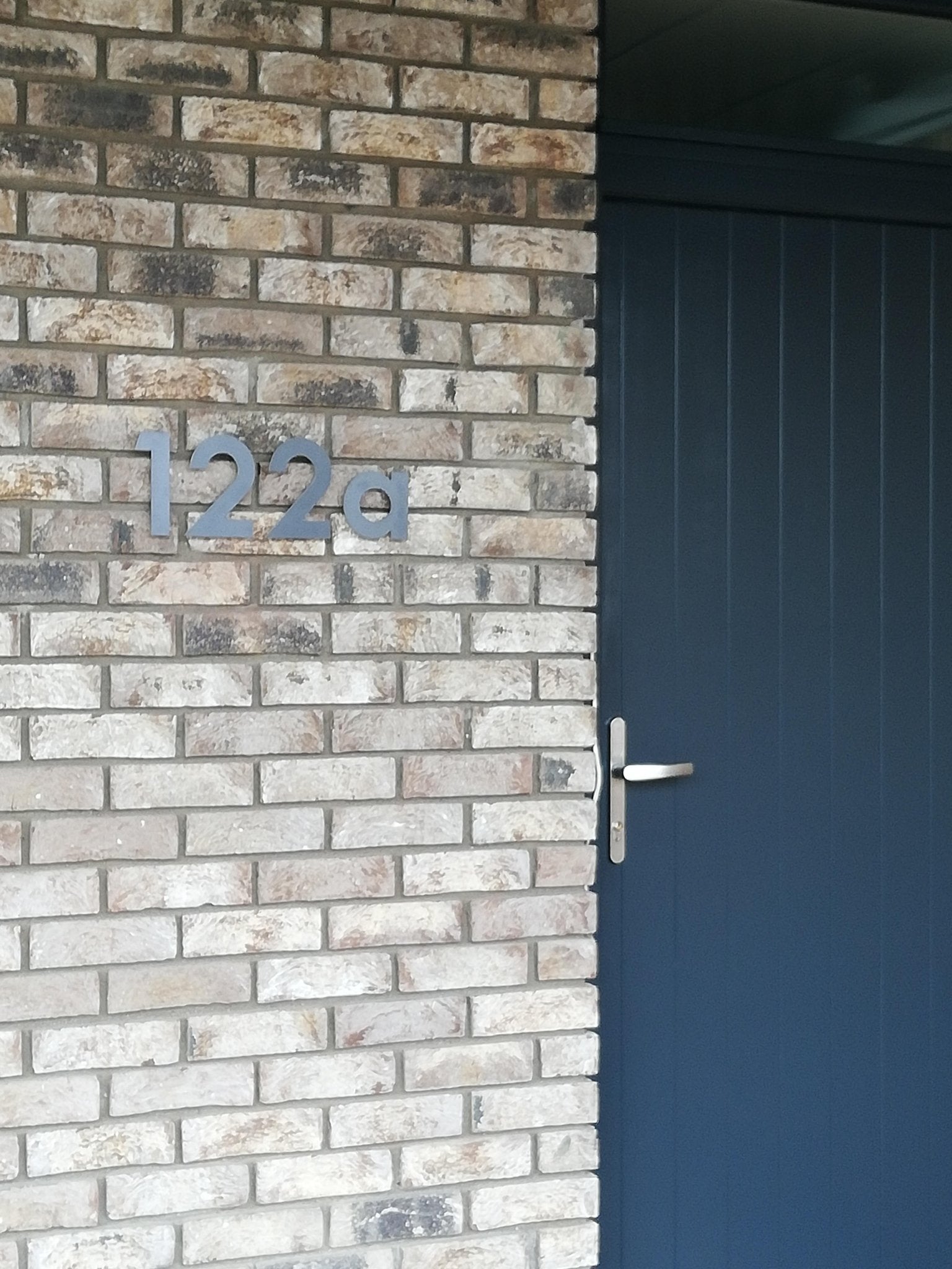 Floating Number 2 - Brushed Silver (150mm high) - housenumbers.ie