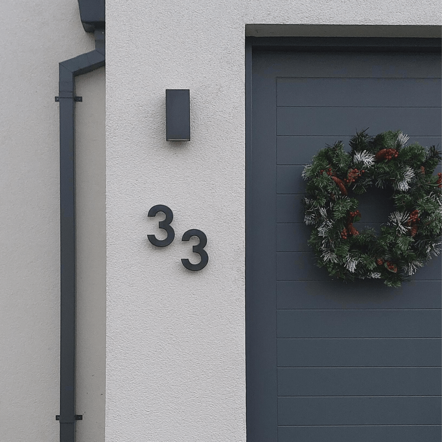 Floating Number 3 - Dark Matt Grey (150mm high) - housenumbers.ie