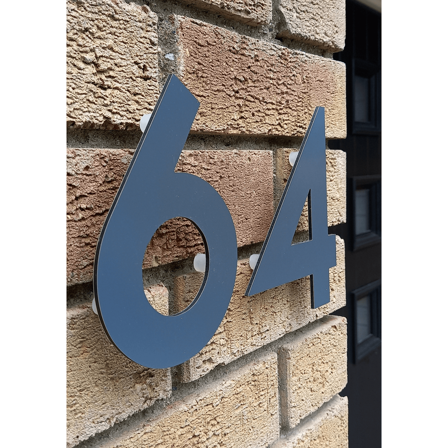 Floating Number 4 - Dark Matt Grey (150mm high) - housenumbers.ie