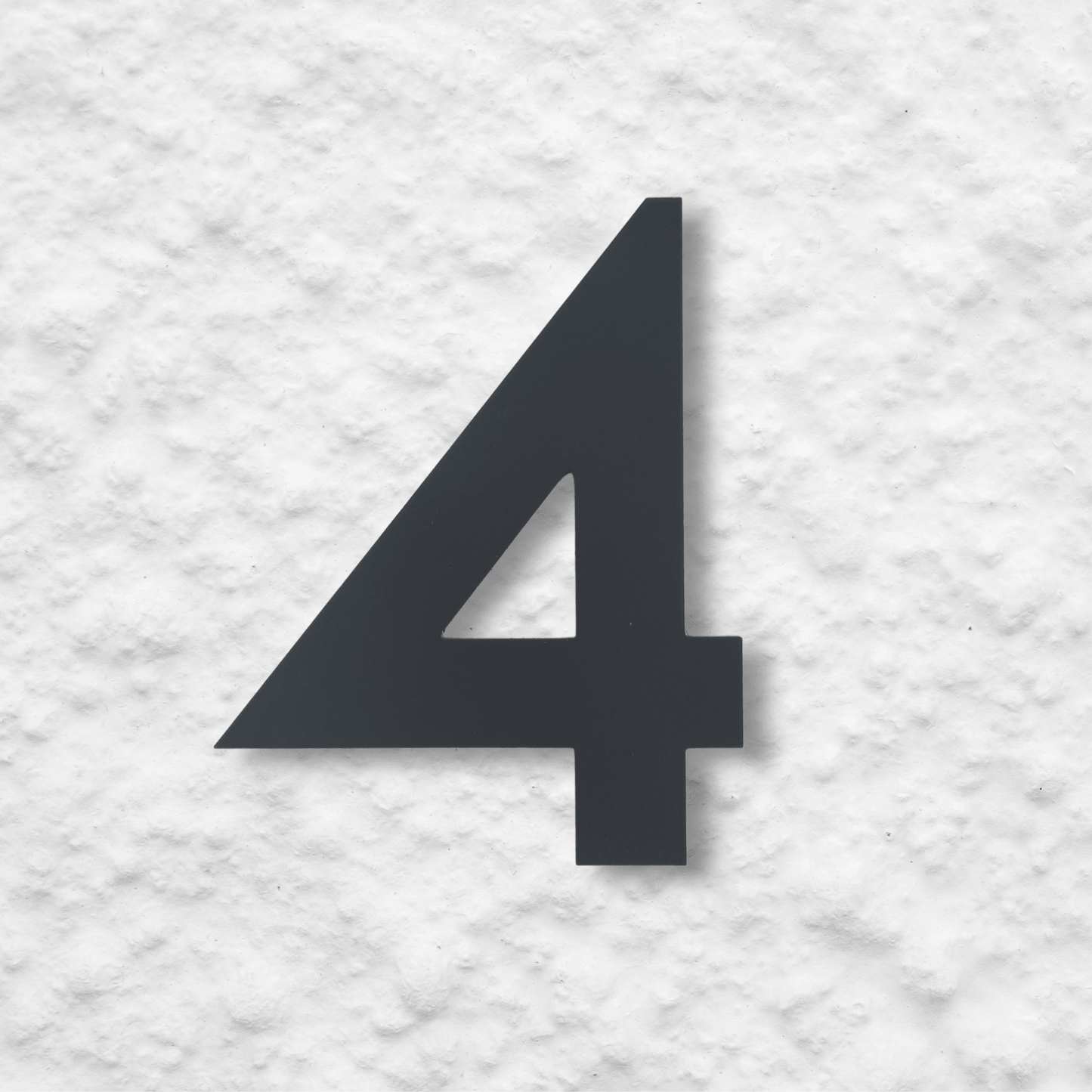 Floating Number 4 - Dark Matt Grey (150mm high) - housenumbers.ie