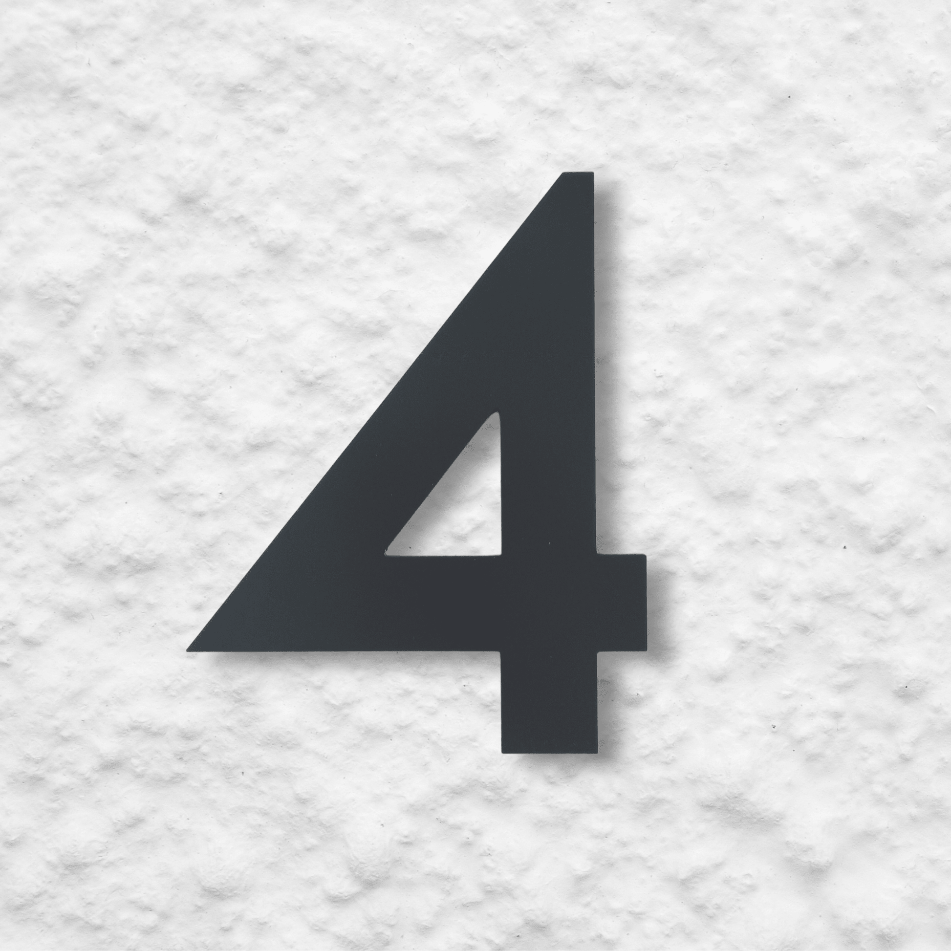 Floating Number 4 - Dark Matt Grey (150mm high) - housenumbers.ie