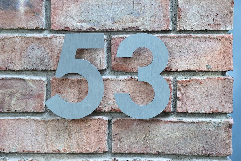 Floating Number 5 - Brushed Silver (150mm High) | Irish House Number - housenumbers.ie