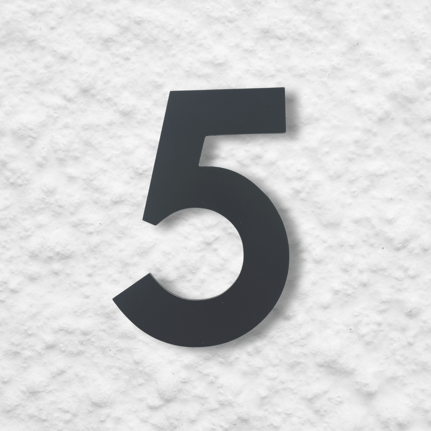 Floating Number 5 - Dark Matt Grey (150mm high) - housenumbers.ie