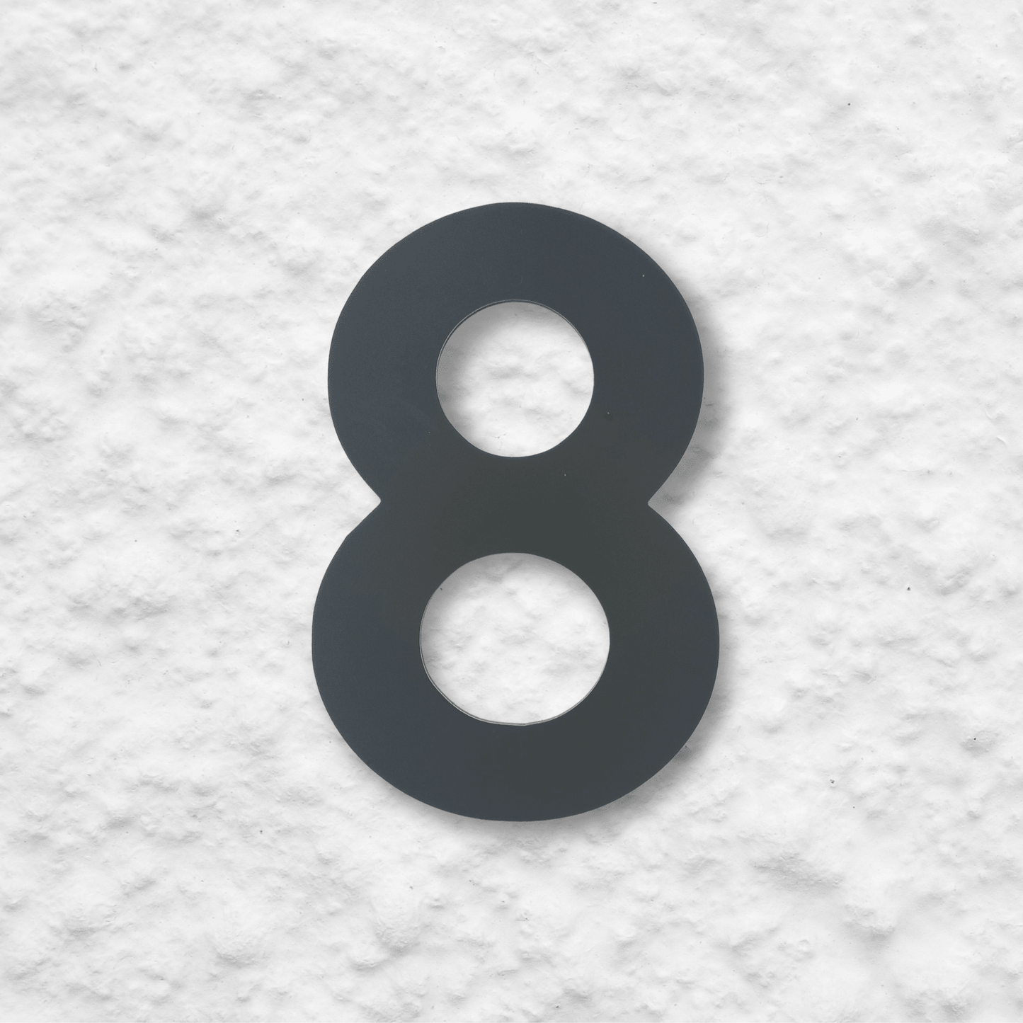 Floating Number 8 - Dark Matt Grey (150mm high) - housenumbers.ie