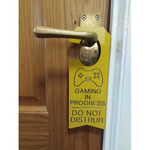 Gaming In Progress Door Sign - Yellow - housenumbers.ie