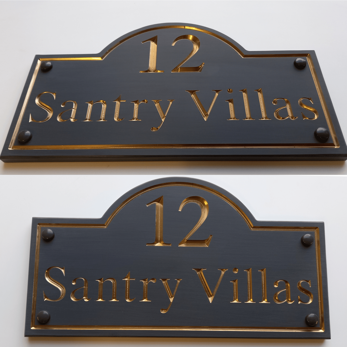 Grey Corian Dome Sign (325x180mm) - housenumbers.ie