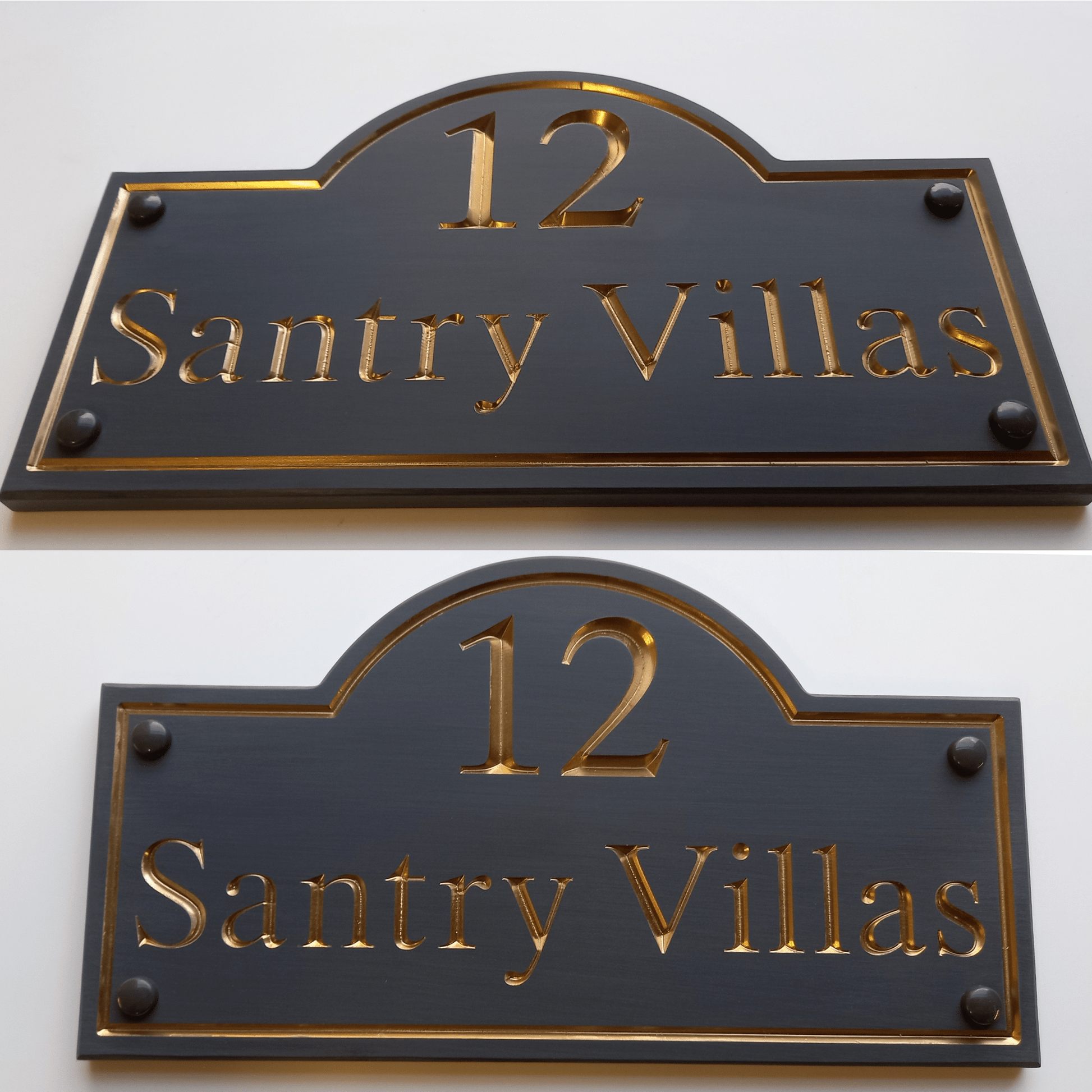 Grey Corian Dome Sign (325x180mm) - housenumbers.ie