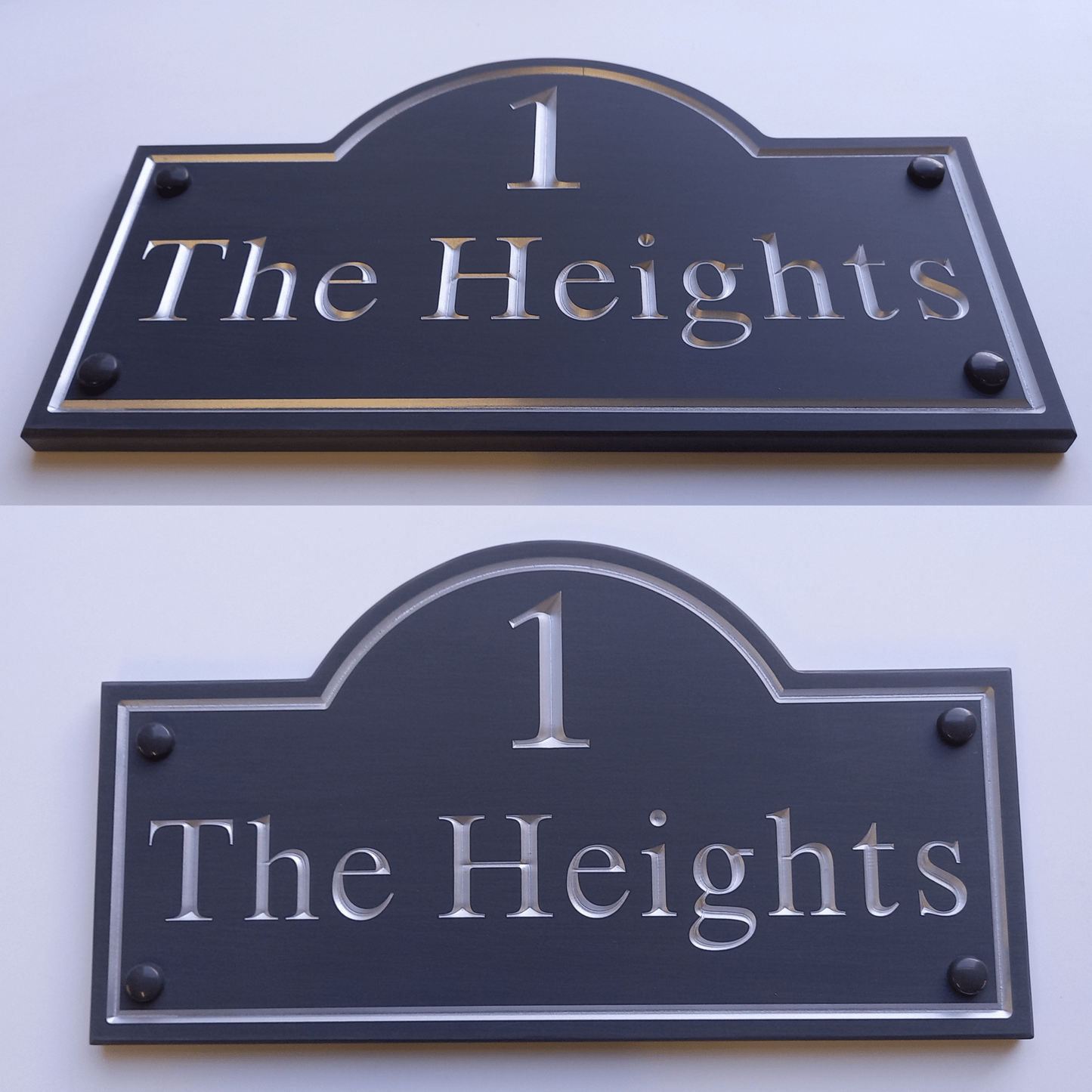 Grey Corian Dome Sign (325x180mm) - housenumbers.ie