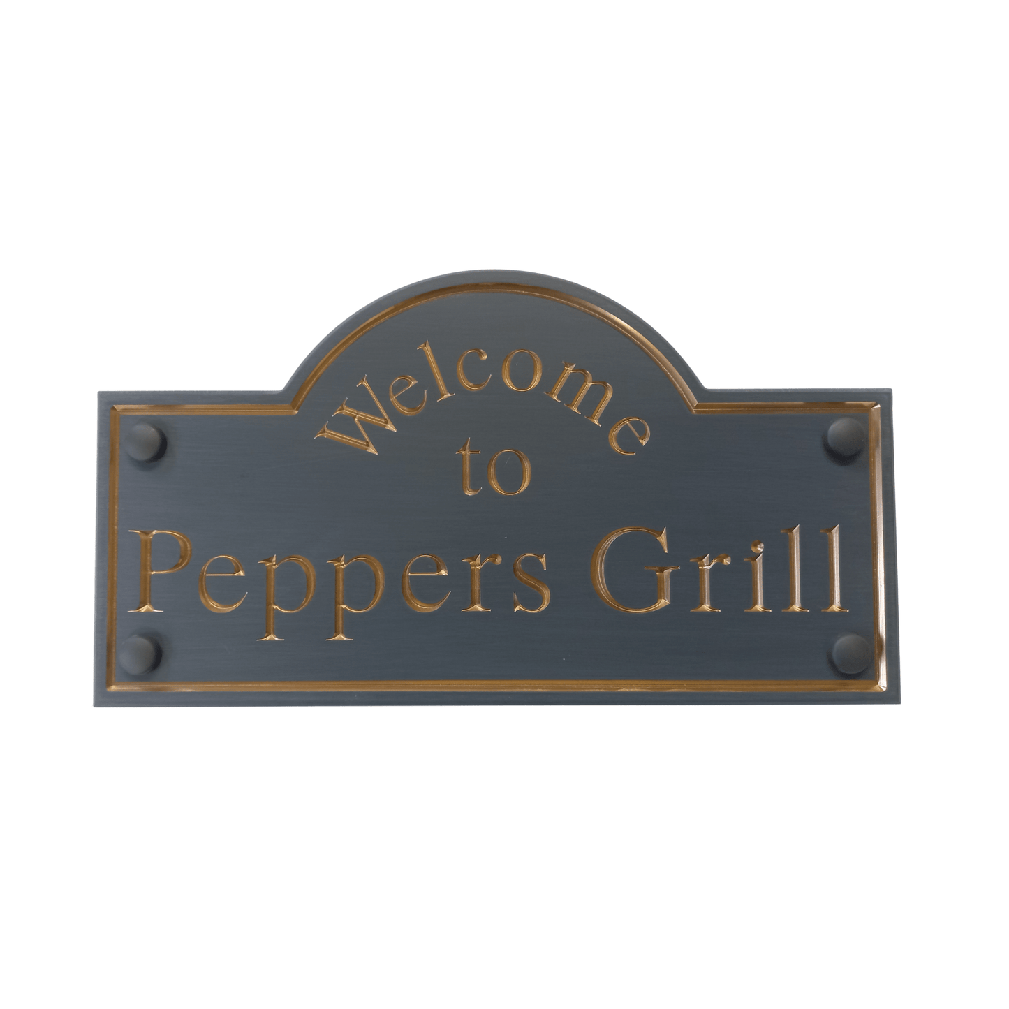 Grey Corian Dome Sign (325x180mm) - housenumbers.ie