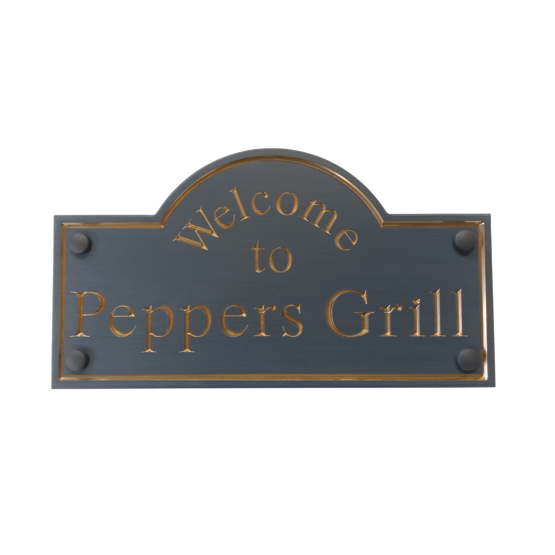 Grey Corian Dome Sign (325x180mm) - housenumbers.ie