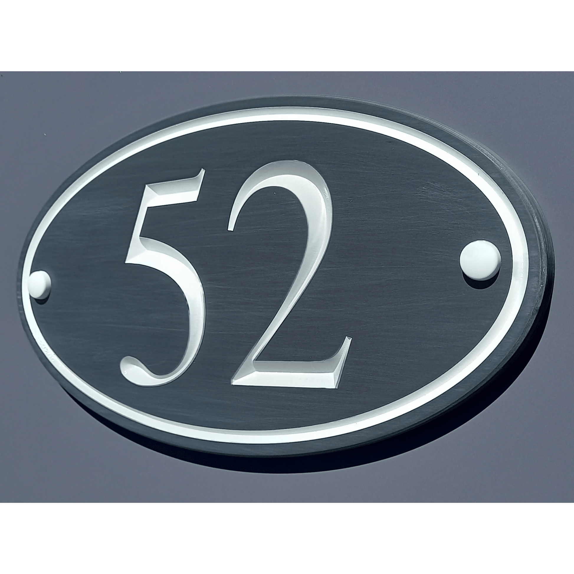 Grey Oval Corian Sign (195x115mm) - housenumbers.ie