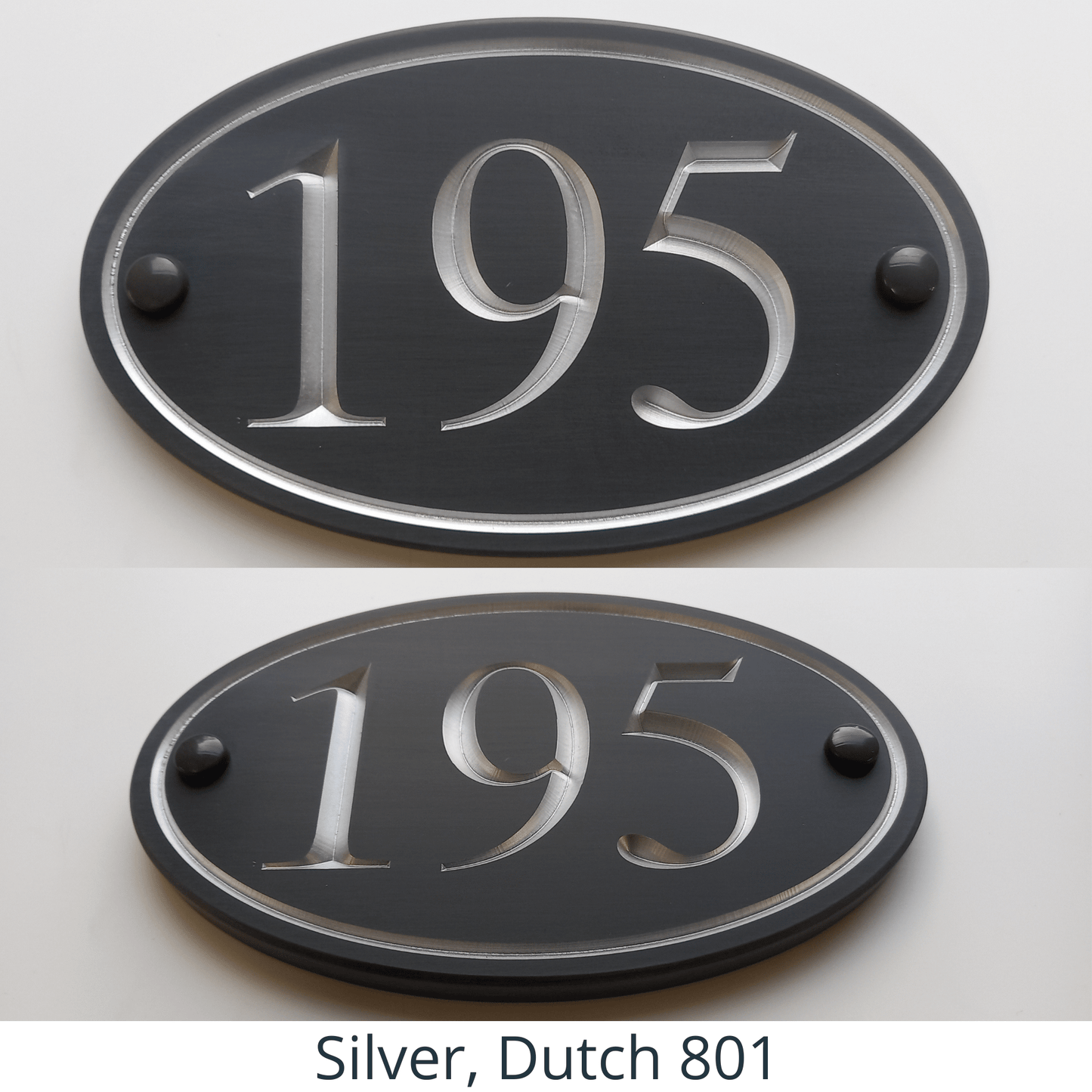 Grey Oval Corian Sign (195x115mm) - housenumbers.ie